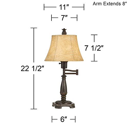 Andrea 22 1 2" High Desk Lamp Adjustable Swing Arm Bronze Brown Natural (Bronze)