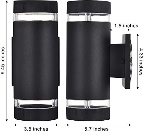 Outdoor Wall Sconce Dusk to Dawn Exterior Lighting Fixture (Cylinder 3 Pack)