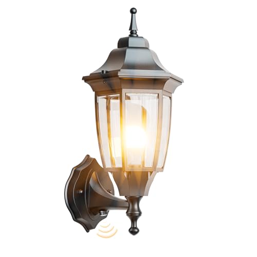 Dusk to Dawn Outdoor Porch Light with Bulb (Black / Dusk to Dawn-Aluminum)