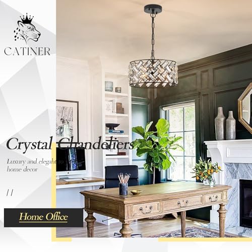 12" Black Crystal Chandelier (Small Black)