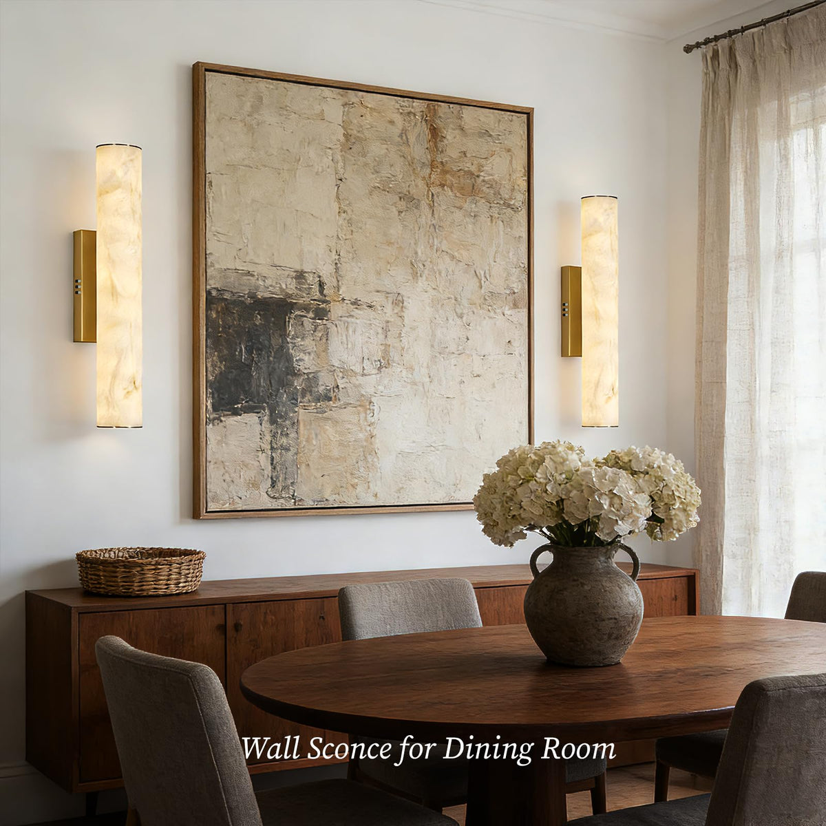 Artisan Alabaster Wall Sconces Set of 2 (Gold-20in-2Pcs)