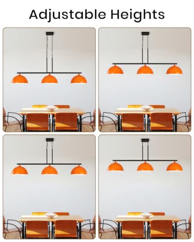 3 Light Orange Island Lights for Kitchen (3 Light / Orange)