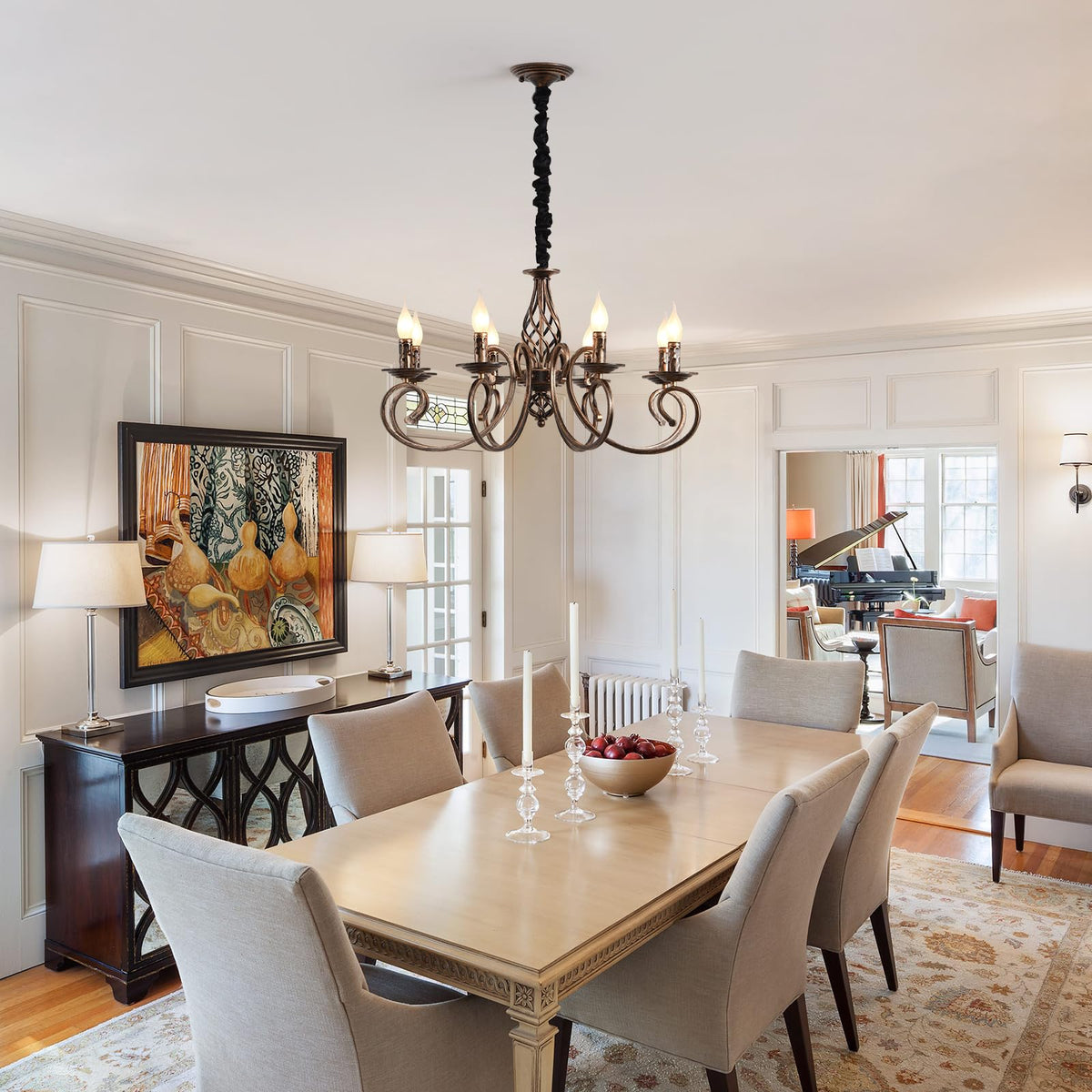8 Light Rustic French Country Chandelier (Bronze/8 Lights)