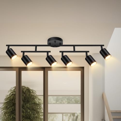 Track Lighting Fixtures Ceiling Black (Black / 29.9" 6 Light Track Light)