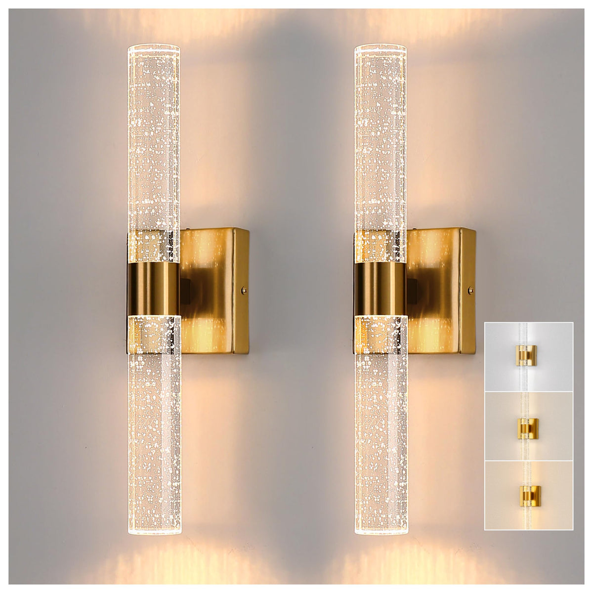 Modern Wall Sconces Set of Two (Gold / 18in)