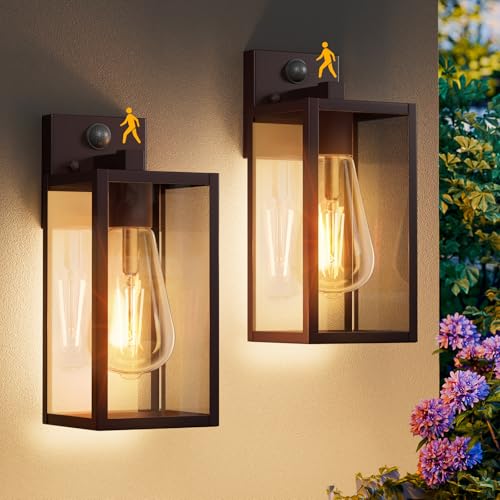 13'' Oil Rubbed Bronze Motion Sensor Outdoor Light Fixtures Wall Mount (13.3'' / Oil-Rubbed Bronze)