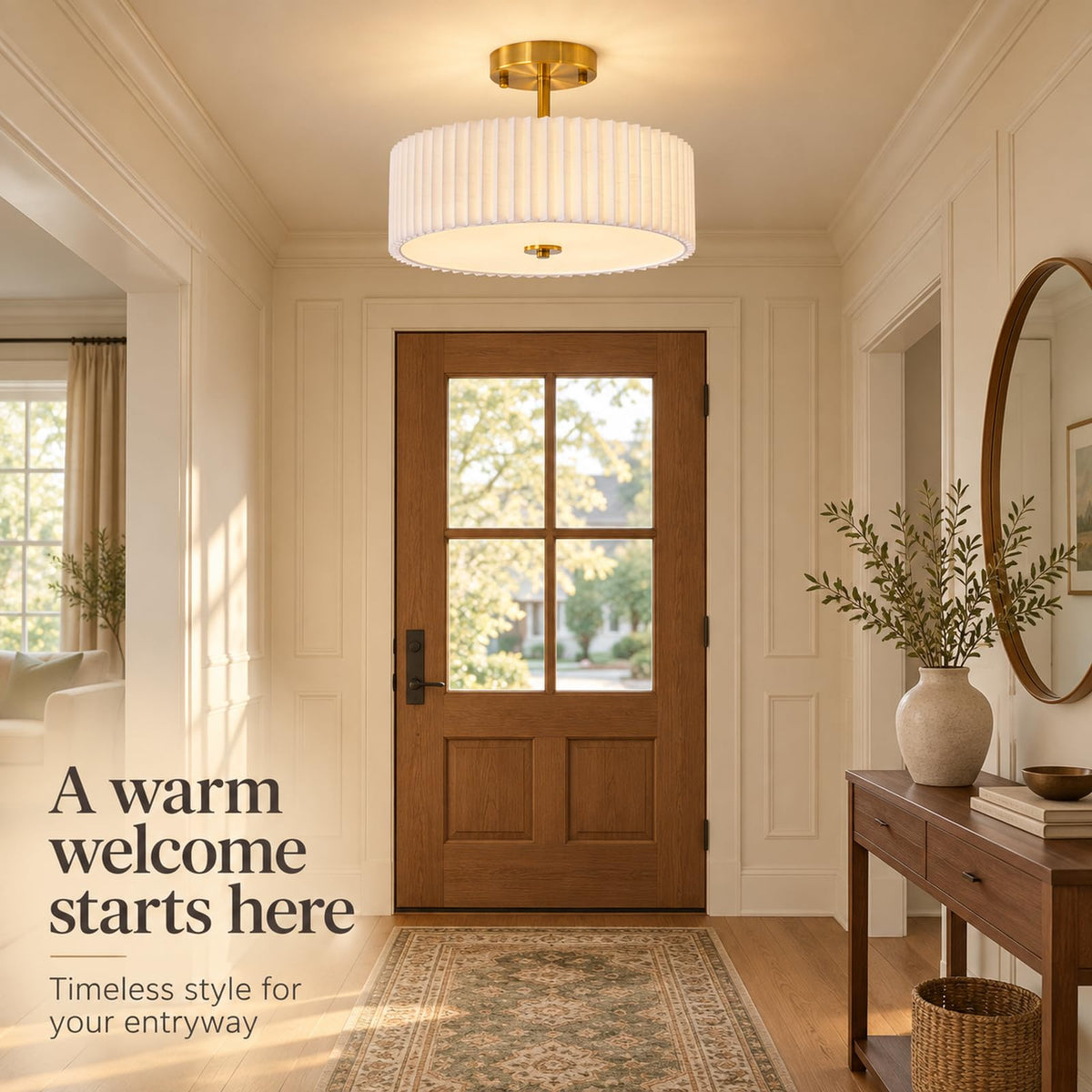 16.5" Semi Flush Mount Ceiling Light (Gold / 16.5inch)