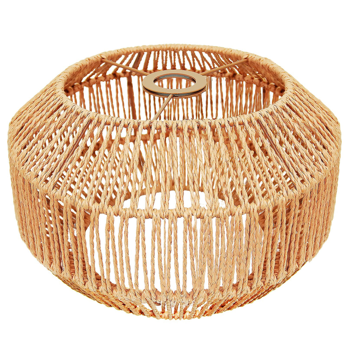 Hanging Light Rattan Lamp Shades Boho Lamp Shades (11.8 Inch-Pumpkin Shade)