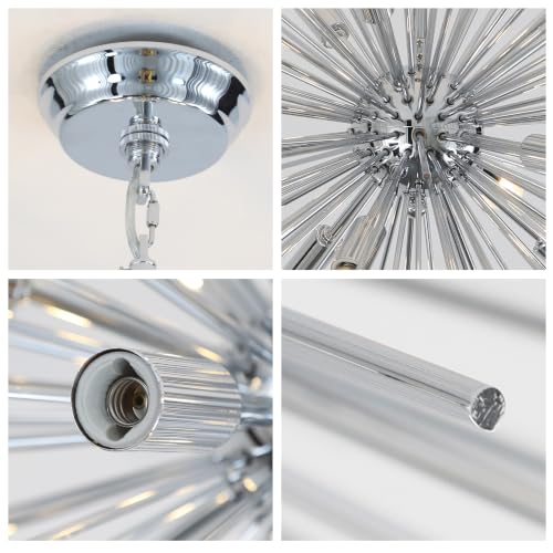 29.5in Modern Chrome Sputnik Chandelier Light Fixture 9 Light (Chrome / 29in)