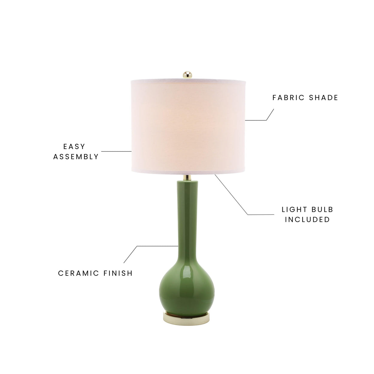 Lighting Mae Table Lamp (Green - Set of 2)