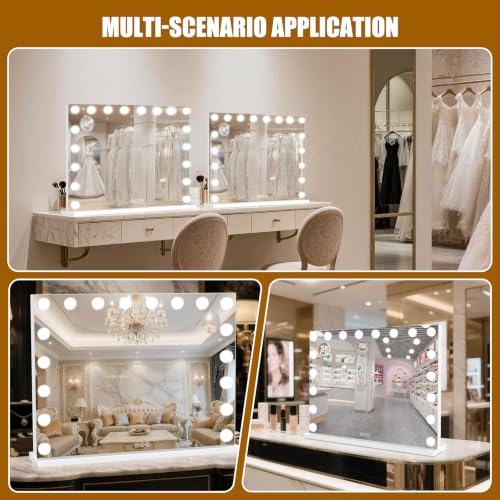 Vanity Mirror with Lights (White / 32"L x 24"W)