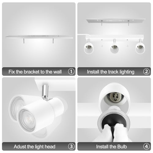 Plug in Track Lighting LED (White / 15.7" 3-Light Track Lighting)