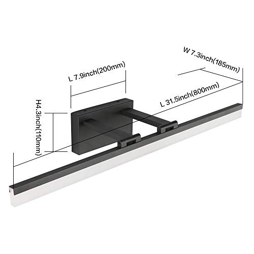 Black Modern Bathroom Lights Over Mirror 31.5 inch Vanity Lighting Wall Mounted 8778 (Matte Black / 32-inch)