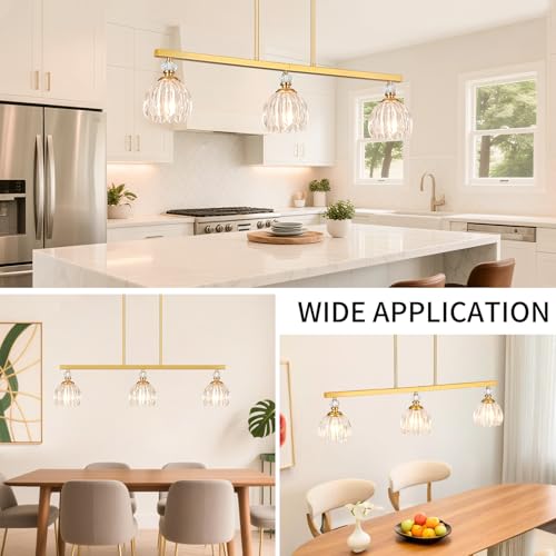 Gold Island Light for Kitchen (3-Light / Gold)