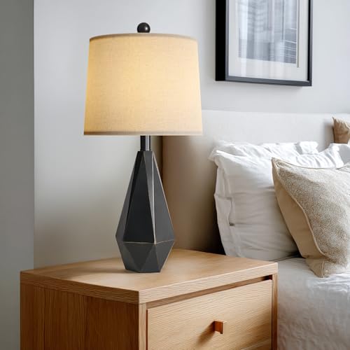 23'' Farmhouse Table Lamps Set of 2 (Medium - Black with Gold)