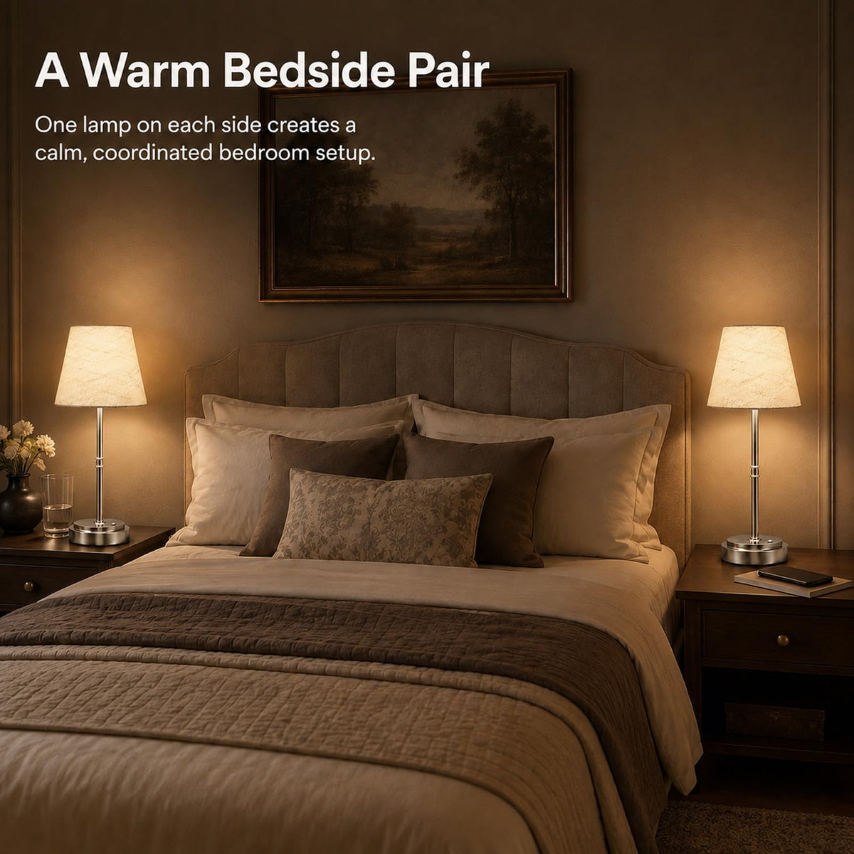 Cordless Table Lamps 2 Pack (Silver)