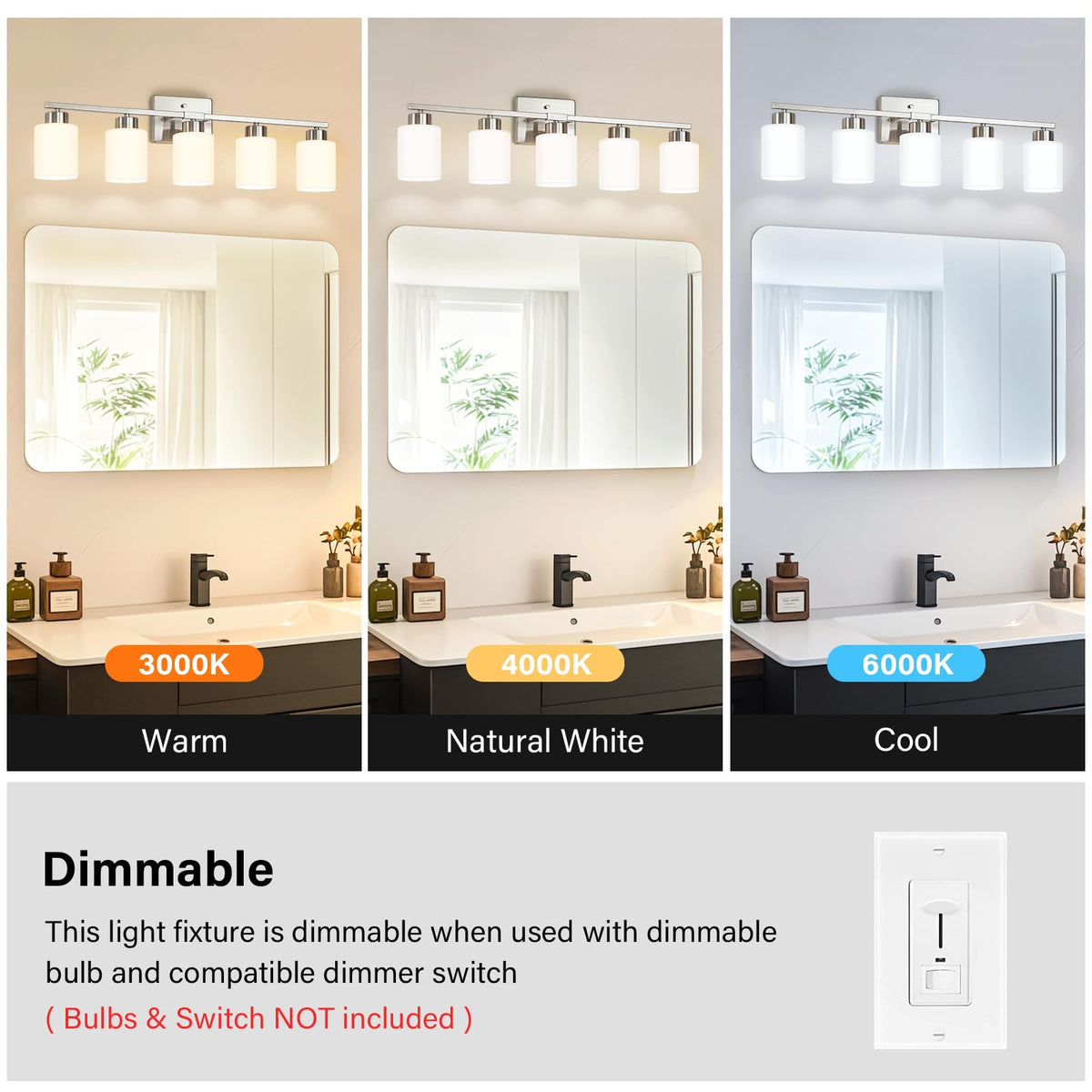 Brushed Nickel Bathroom Light Fixtures Vanity Lights Over Mirror (Brushed Nickel / 30.70 inch)