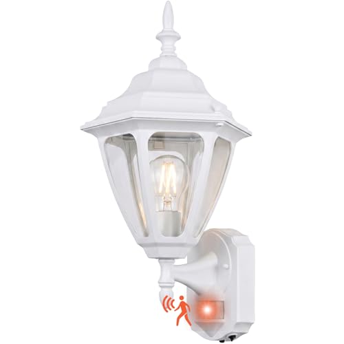 18.5"Large Outdoor Motion Sensor Porch Light Dusk to Dawn Wall Light White (White / Large - 1 Pack)