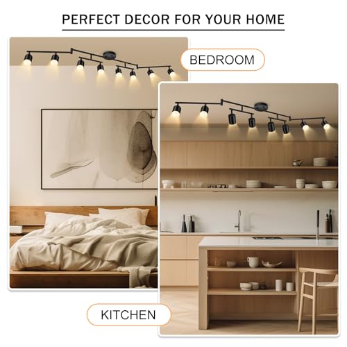55" Black Track Lighting Fixture Ceiling (Black / 55.3" 8 Light Track Light)