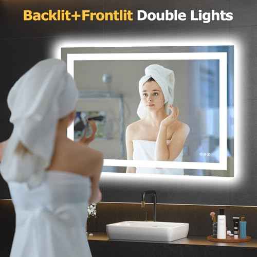 40"X30" LED Bathroom Mirror with Lights (Led Bathroom Mirror (3 Light Modes) / 40"L x 30"W)