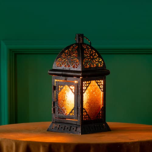Candle Lanterns Decorative Indoor & Outdoor (Large / Amber-square - 12''h)