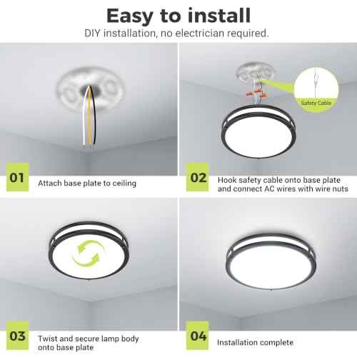 13inch Flush Mount Ceiling Light Fixture 2 Pack (Oil-Rubbed Bronze / 13inch-2Packs)