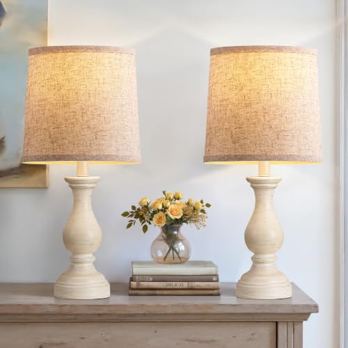 22" Farmhouse Table Lamps Set of 2 (B. Antique White)
