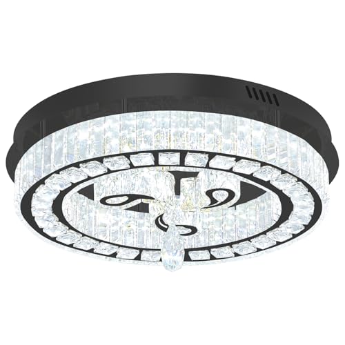 Modern Crystal Chandeliers for Dining Room Flush Mount Ceiling Chandelier for Living Room