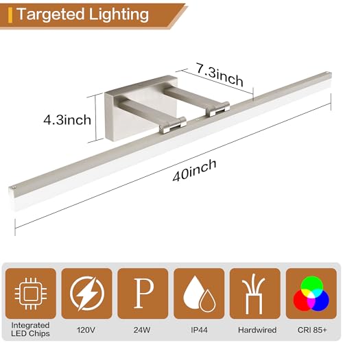 Bathroom Lights Over Mirror (Brushed Nickel / 40-inch)