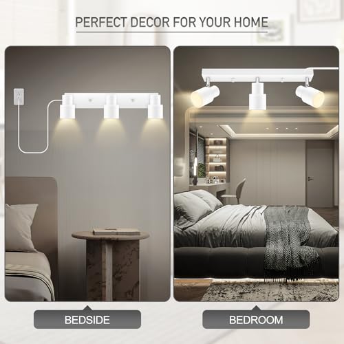 Plug in Track Lighting LED (White / 15.7" 3-Light Track Lighting)