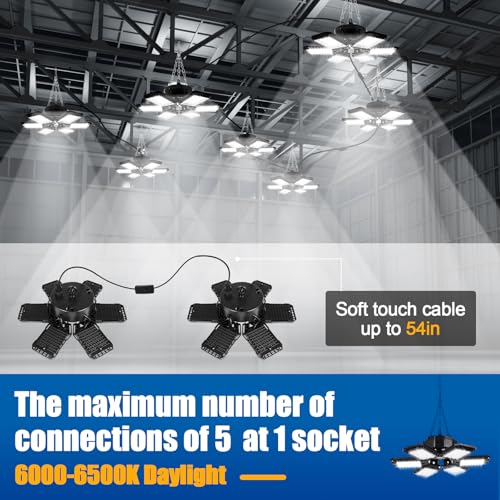 LED Garage Lights 2 Pack (6+1 Panels-Plug in)
