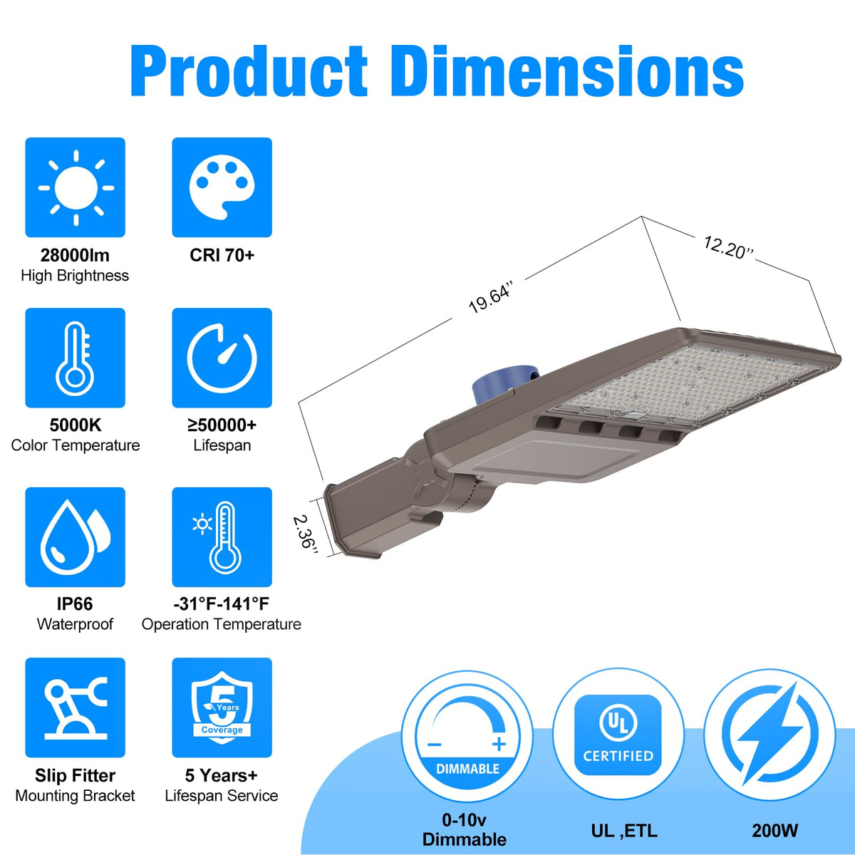 LED Parking Lot Light (200-A-3PACK)