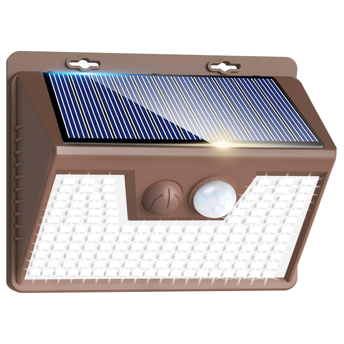 Solar Lights Outdoor Motion Sensor [1 Pack (1 Pack / Brown Frame)