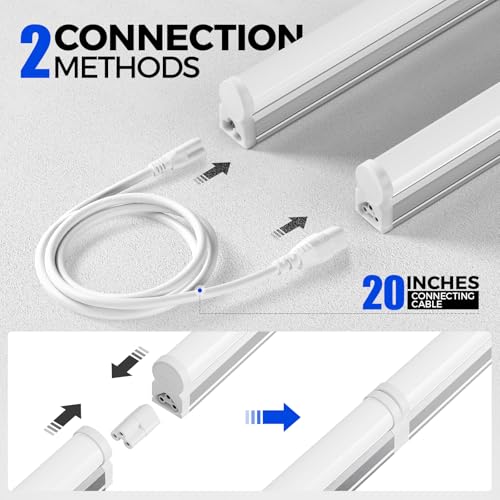 6 Pack LED T5 Integrated Single Fixture 1FT (6500k Super Bright White / 1 Foot)