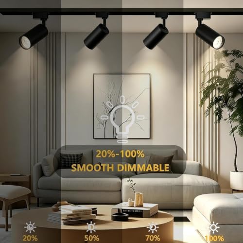 Plug in H Type LED Track Lighting Kits Dimmable Adjustable Angle Heads (Complete Kit)