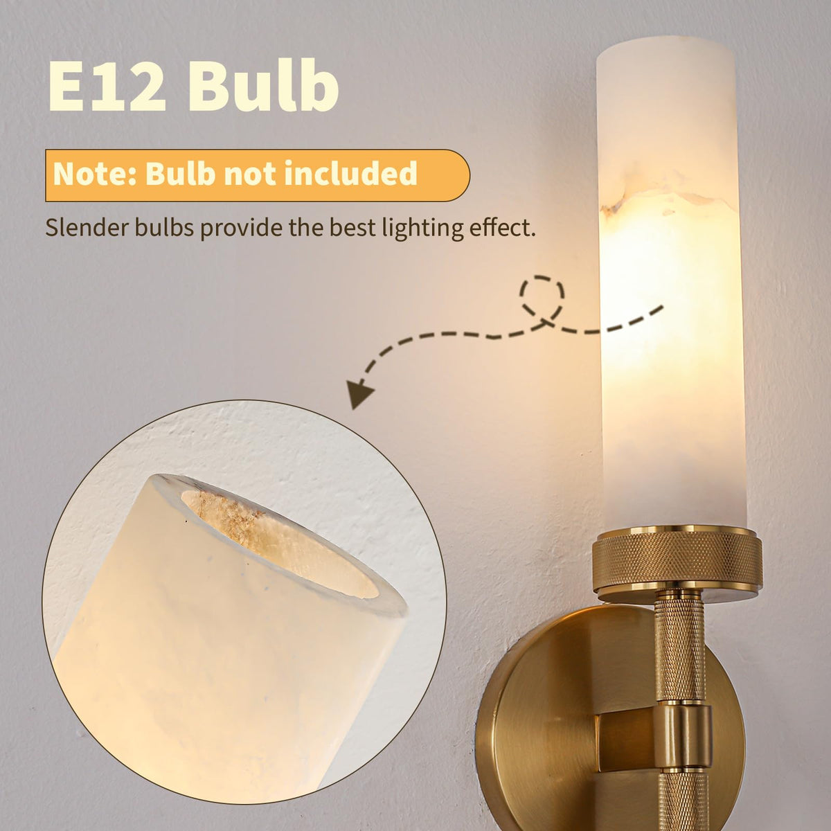 Alabaster Wall Sconce Set of Two (Gold-13.4in-2 Pack)