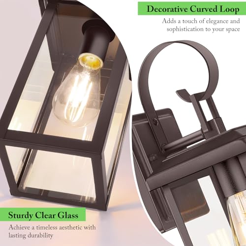 2 Pack 15" Outdoor Wall Light Fixtures (Brown / 15")