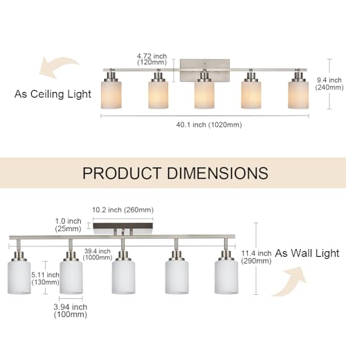5 Lights Complete Track Lighting Kits in Brushed Nickel (Brushed Nickel / 5-Lights)