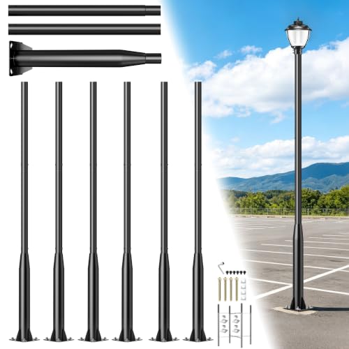 6Pack 10Ft Street Light Pole Adjustable Heavy Duty Metal Street Lamp Post