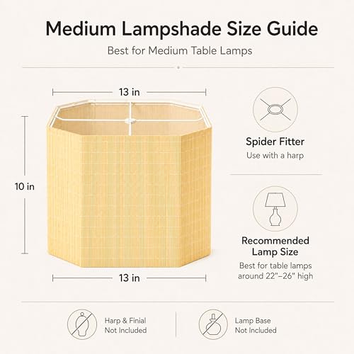 Natural Bamboo Square Lamp Shades Set of 2 (Natural Bamboo - Square)