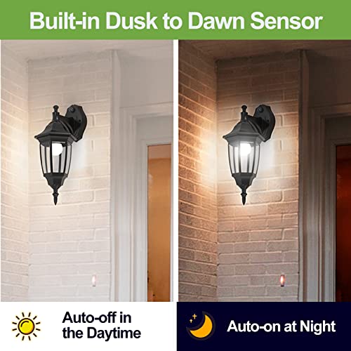 Dusk to Dawn Plastic Outdoor Wall Light Fixtures (Black - 2Pack / Dusk to Dawn-Plastic)