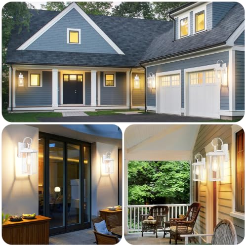 2 Pack 15” Outdoor Wall Light Fixtures (White / 15")