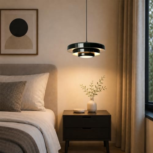 Black Swag Pendant Light Plug in (Large-Black (17.7in))