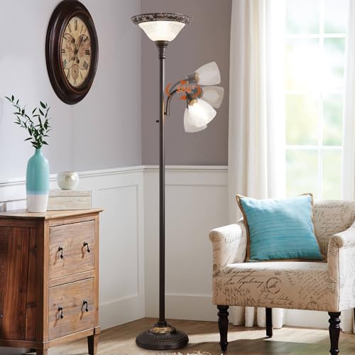 Torchiere Floor Lamps for Living Room (Black,White)