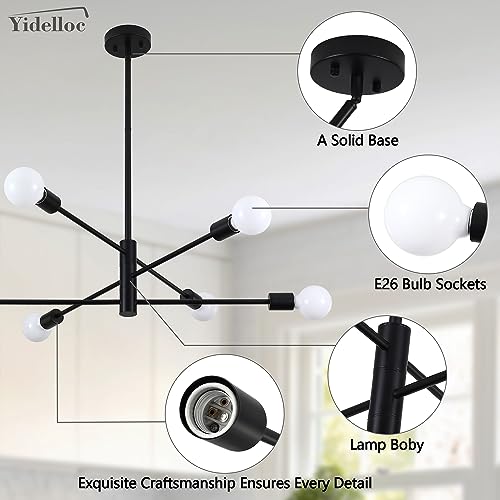 Black Sputnik Chandeliers for Dining Room