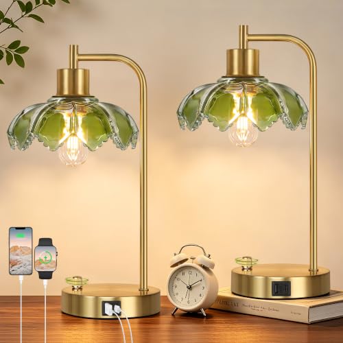 Industrial Touch Control Table Lamps with 2 USB Ports and AC Outlets