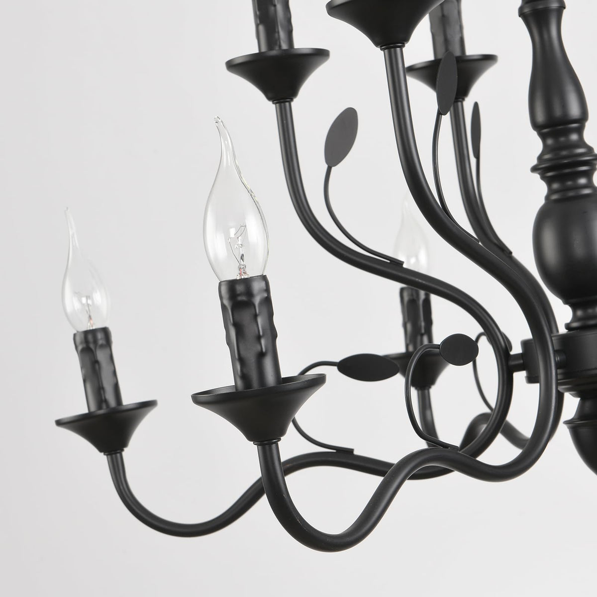 12 Light Black Farmhouse Chandelier (Vintage black/12 lights)