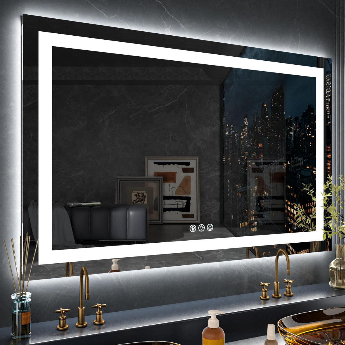 60"X28" RGB LED Bathroom Mirror with Lights (Rgb / 28"L x 60"W)