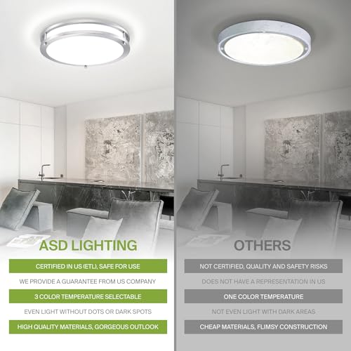 LED 10" Round Flush Mount Lighting (Brushed Nickel)