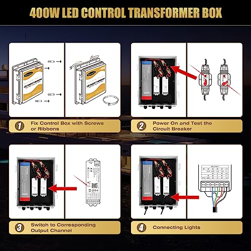 C1 400W LED Control Transformer Box for RGBW RGBCCT 5in1 Pool Ligh